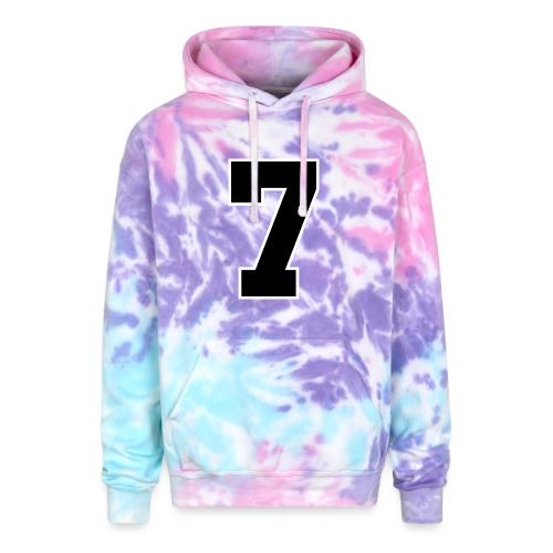 Varsity Number 7 Athletic Look - Adult Tie Dye Hoodie