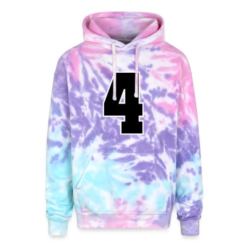 Varsity Number 4 College Style - Adult Tie Dye Hoodie