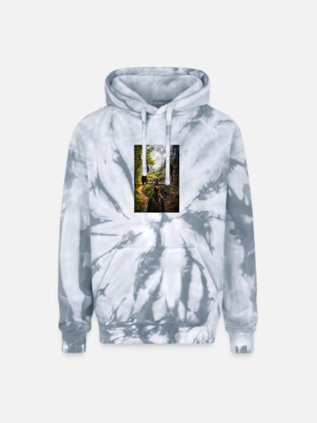 Choose the bear - Adult Tie Dye Hoodie - spider silver