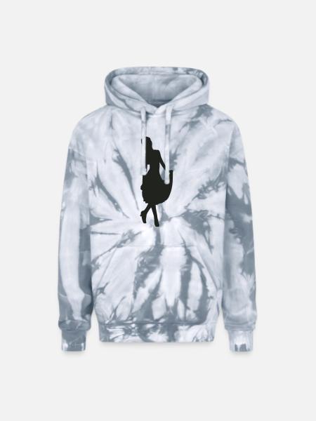 Lady in dress - Adult Tie Dye Hoodie - spider silver