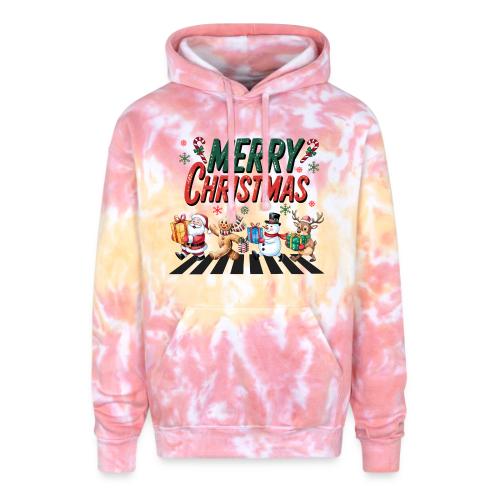 Christmas Collection Merry Christmas Crossing #1 - Adult Tie Dye Hoodie