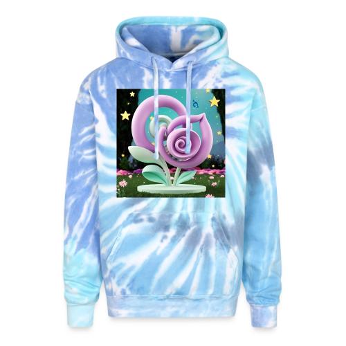 Lila Bloom | Double Floral Eco-Inspired Art - Adult Tie Dye Hoodie