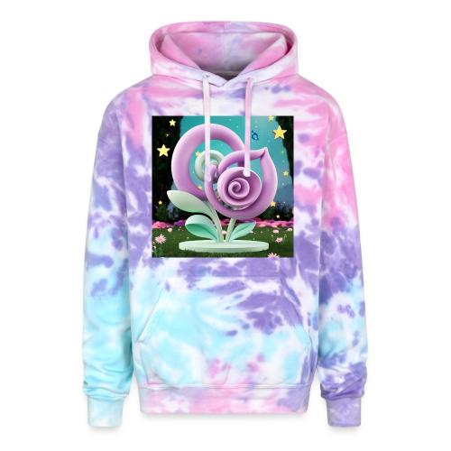 Lila Bloom | Double Floral Eco-Inspired Art - Adult Tie Dye Hoodie