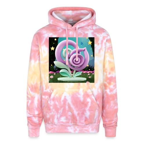Lila Bloom | Double Floral Eco-Inspired Art - Adult Tie Dye Hoodie