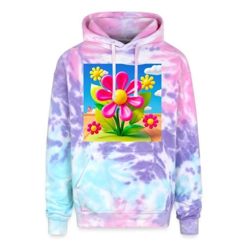 Pink Floral Peace | Sky & Nature Design - Adult Tie Dye Hoodie
