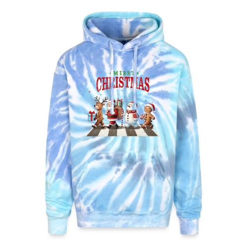 Christmas Collection - Piano Crossing #2 - Adult Tie Dye Hoodie