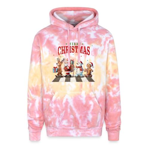 Christmas Collection - Piano Crossing #2 - Adult Tie Dye Hoodie