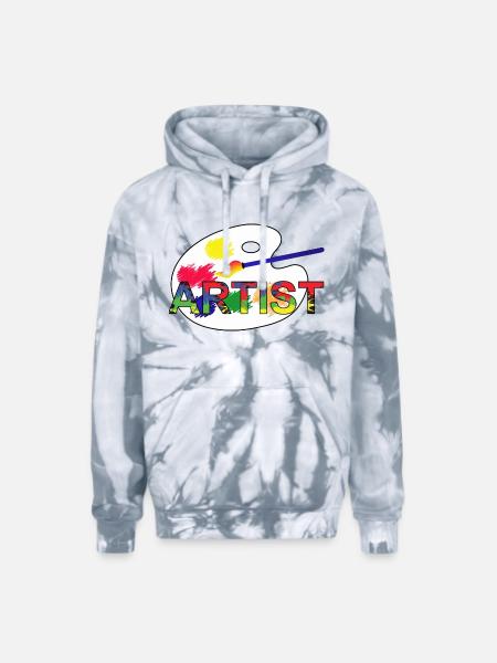 Artist - Adult Tie Dye Hoodie - spider silver