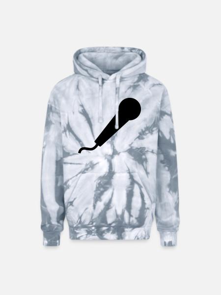 Microphone - Adult Tie Dye Hoodie - spider silver
