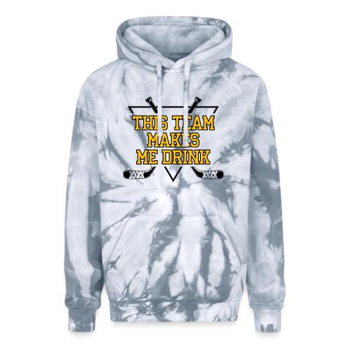 This Team Makes Me Drink (Hockey) - Adult Tie Dye Hoodie