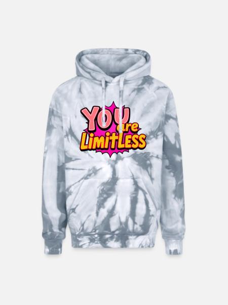 You Are Limitless - Adult Tie Dye Hoodie - spider silver
