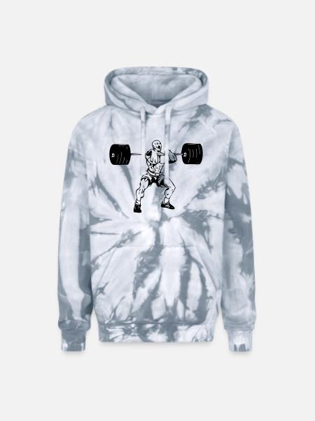 weightlifting - Adult Tie Dye Hoodie - spider silver