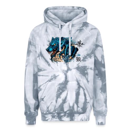 Blue Wolf Graffiti Street Art - Adult Tie Dye Hoodie