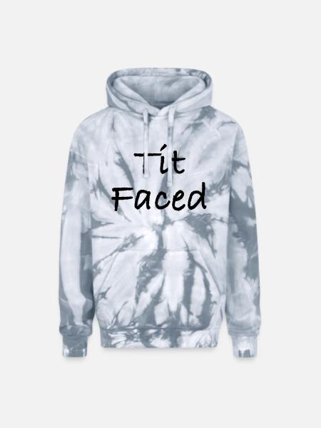 Tit Faced - Adult Tie Dye Hoodie - spider silver