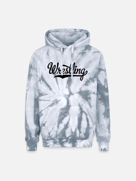 wrestling - Adult Tie Dye Hoodie - spider silver