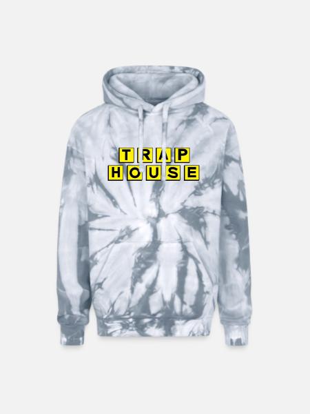Trap House - Adult Tie Dye Hoodie - spider silver
