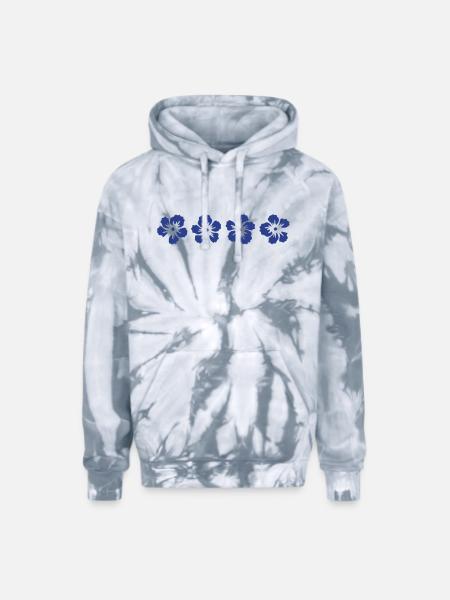 hawaii hibiscus flower - Adult Tie Dye Hoodie - spider silver