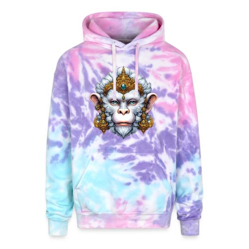 Thai Hanuman Monkey Deity Mask - Adult Tie Dye Hoodie