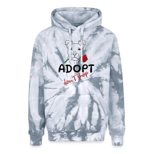 Retro Adopt Dont Shop Cute Puppy Rose Tee - Adult Tie Dye Hoodie