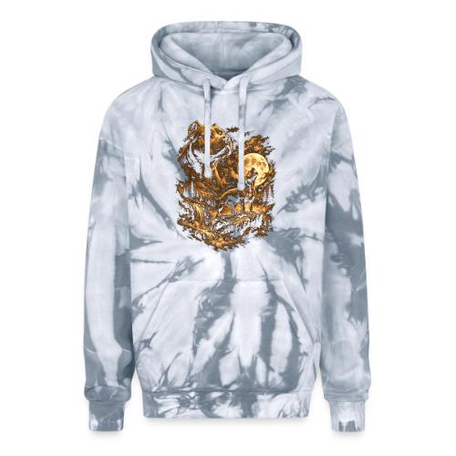 Pit Bull Howling Moon Fantasy Forest Tee - Adult Tie Dye Hoodie