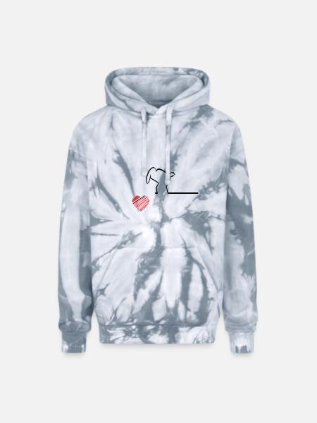 heart bag - Adult Tie Dye Hoodie - spider silver