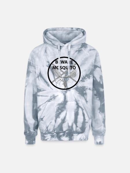 beware mosquito - Adult Tie Dye Hoodie - spider silver