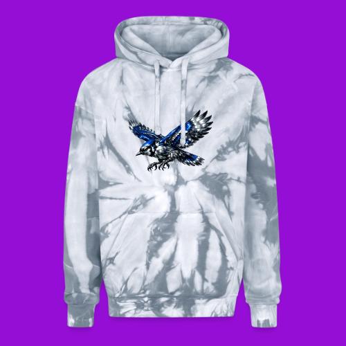 Silver Blue Jay Dive - Adult Tie Dye Hoodie