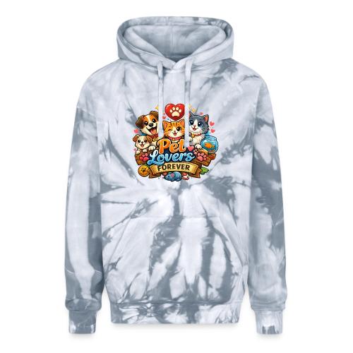 Pet Lover Forever Cute Cats & Dogs - Adult Tie Dye Hoodie