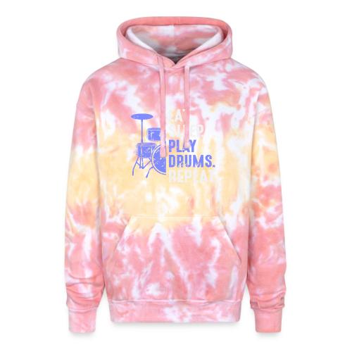 Eat Sleep Play Drums Repeat - Adult Tie Dye Hoodie