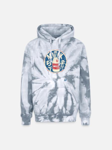 Japanese Milk Art - Adult Tie Dye Hoodie - spider silver