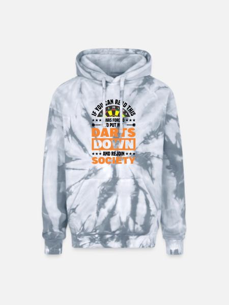 Darts Dart Player - Adult Tie Dye Hoodie - spider silver