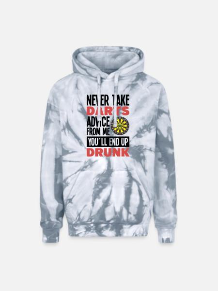 Darts Dart Player - Adult Tie Dye Hoodie - spider silver