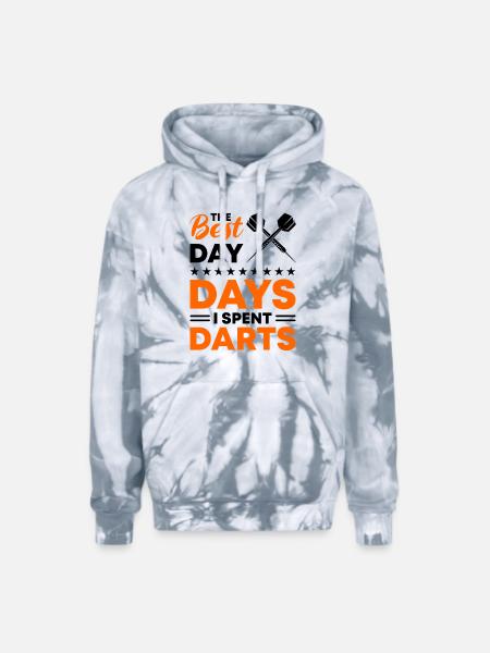 Darts Dart Player - Adult Tie Dye Hoodie - spider silver