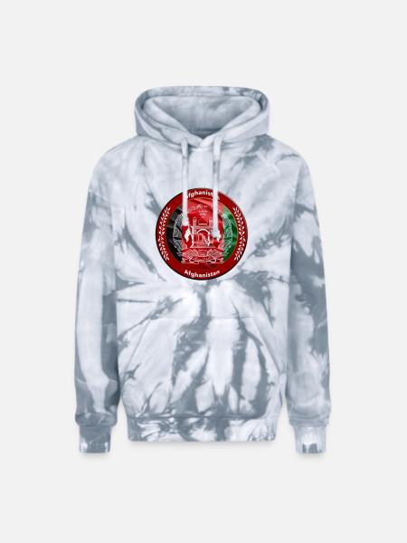 Afghanistan - Adult Tie Dye Hoodie - spider silver