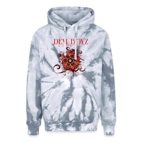 Flower Splash Reds - Adult Tie Dye Hoodie