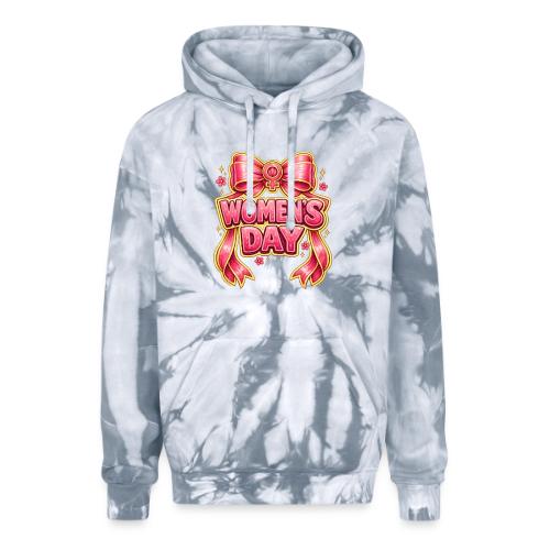 Cute Pink Bow Women’s Day Feminist Symbol - Adult Tie Dye Hoodie