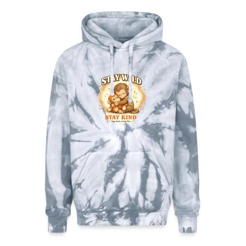 Stay Wild Stay Kind Punch Monkey Hug - Adult Tie Dye Hoodie