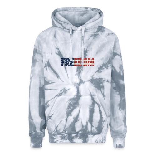 Freedom American Flag Distressed Patriotic Shirt - Adult Tie Dye Hoodie