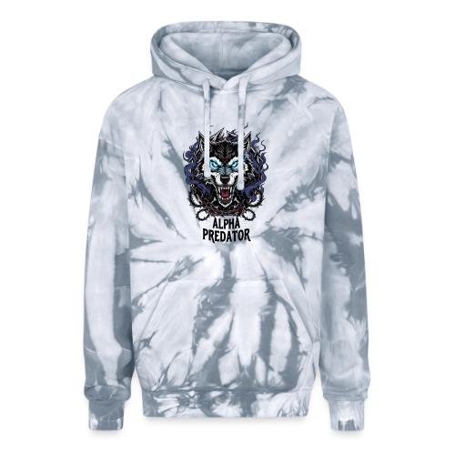 Alpha Predator Wolf Fierce Neon Eyes - Adult Tie Dye Hoodie