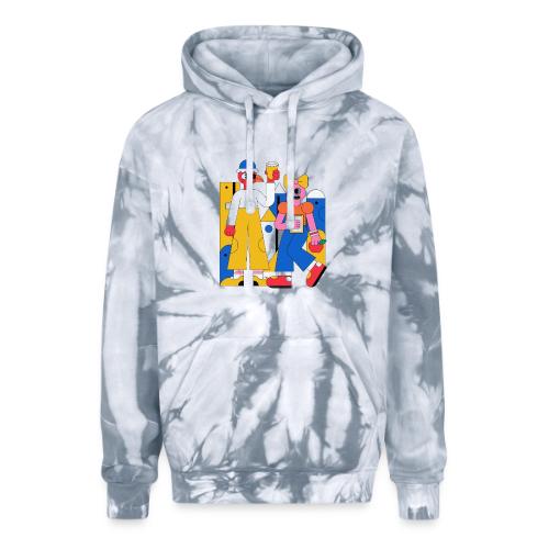 Bold Geometric Duo Pop Art - Adult Tie Dye Hoodie