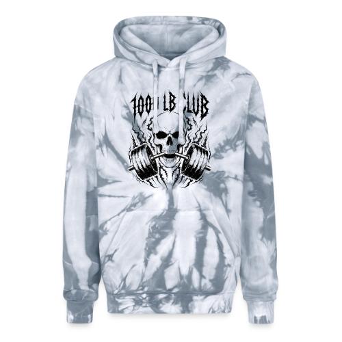 1000 LB Club Skull Barbell Powerlif - Adult Tie Dye Hoodie