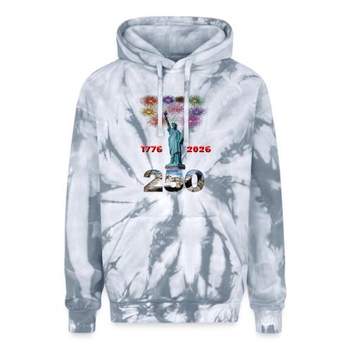 1776 - 2026 | 250 Years USA | Fireworks - Adult Tie Dye Hoodie