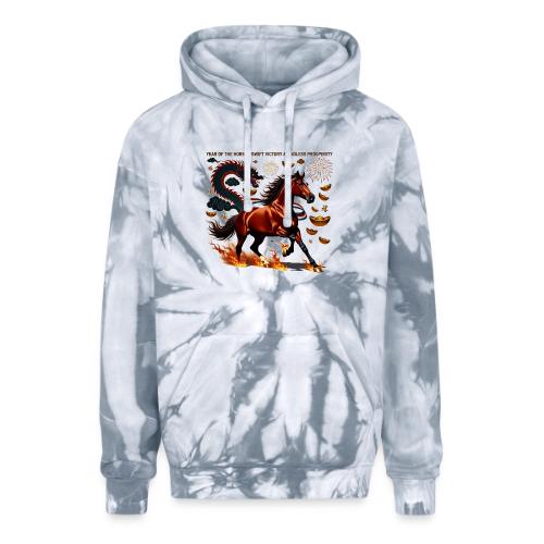 Year of the Horse Victory T Shirt, Lunar New Year - Adult Tie Dye Hoodie