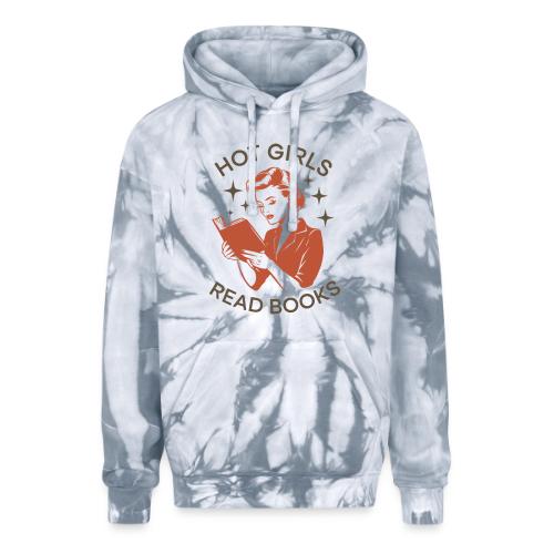 Hot Girls Read Books - Vintage Reader - Adult Tie Dye Hoodie