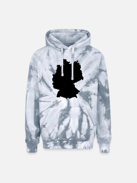 germany - Adult Tie Dye Hoodie - spider silver