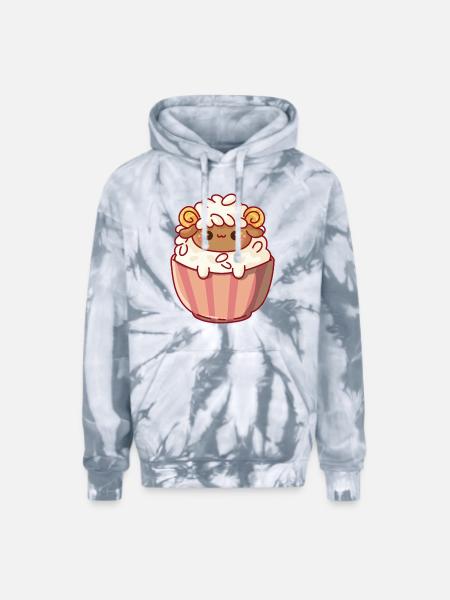Rice Lamb - Adult Tie Dye Hoodie - spider silver