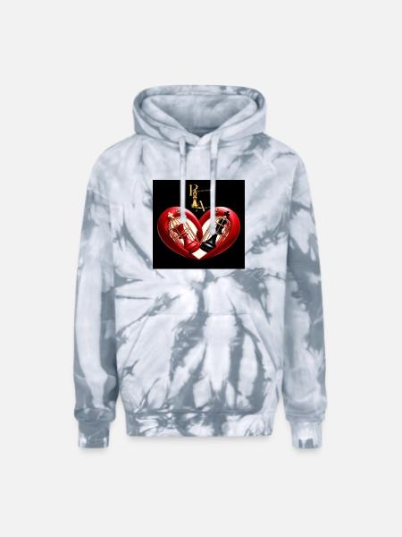 Love locked - Adult Tie Dye Hoodie - spider silver