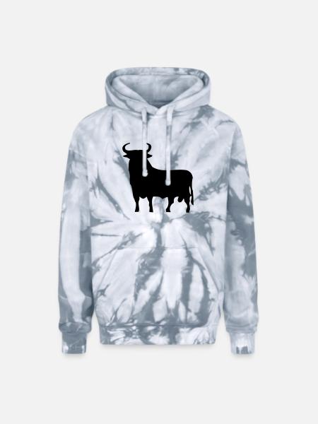 Spanish Bull - Adult Tie Dye Hoodie - spider silver