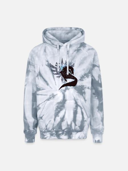 Abyssal Lagiacrus - Sunset Shores - Adult Tie Dye Hoodie - spider silver
