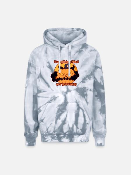 Halloween-everything nice - Adult Tie Dye Hoodie - spider silver